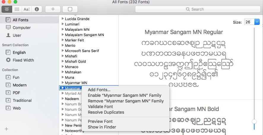 fonts for mac sierra